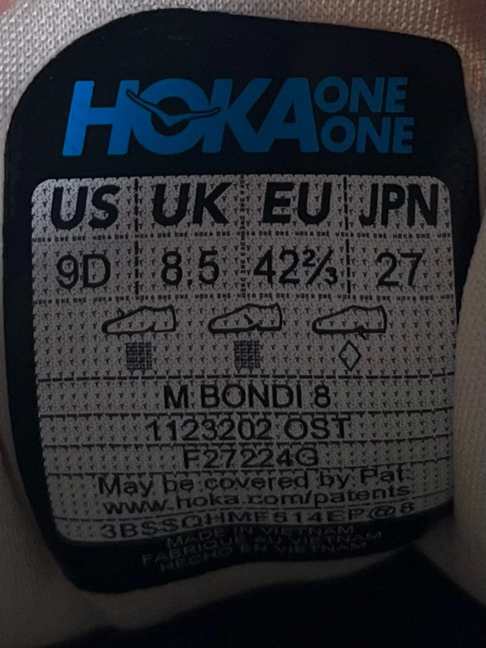 Hoka One One Bondi 8 Mens Size 9 Running Shoes Sneakers Oat Milk Alabaster - Picture 11 of 12